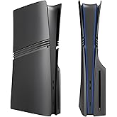 Cover Plates for PS5 Pro Disc Edition, Matte Side Shell FacePlates Accessories Compatible with PlayStation 5 Pro Console ABS Replacement Panels Case (Black)