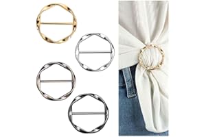 UNEFCYC Scarf Ring Shirt Clips 4PCS - Waist Cinch Clip Twist Tee Knot Ring T Shirt Tshirt Ties Scarf Buckle Sarong Dress Clips Women