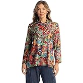 Jess & Jane Novelty Brush Gathered Neck Top - NB6