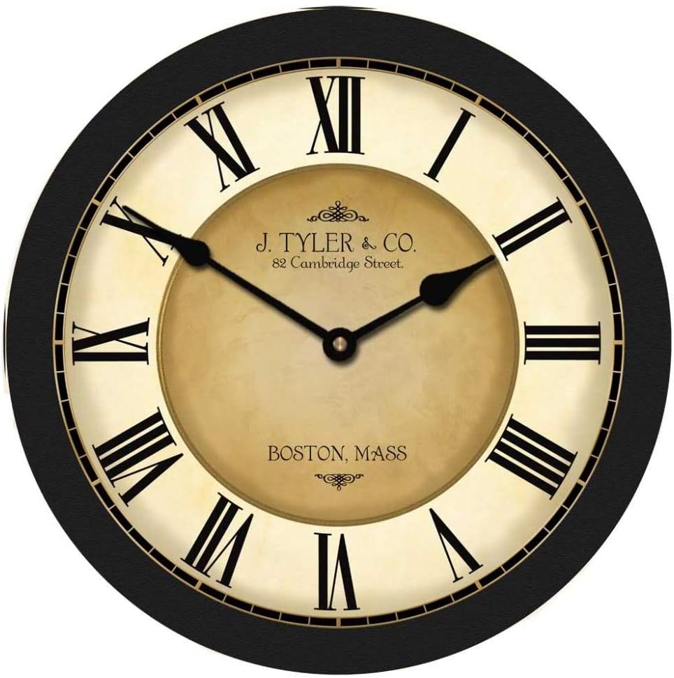 Galway Black Large Wall Clock | Ultra Quiet Quartz Mechanism | Hand Made in USA Beautiful Crisp Lasting Color | Comes in 8 Sizes | 30-Inch
