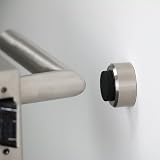 Stoppwerk Stainless Steel Door Stop Wall Mounted Ø3.2cm H2cm with Rubber Buffer view 2