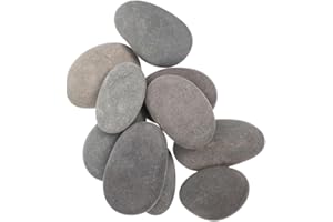 FONDOTIN 10pcs Natural Smooth Pebbles for Creative Painting Stones Flat Water Polished Rocks for DIY Crafts