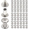 megoto 45 Sets Chicago Screws, 304 Stainless Steel, 5x10mm, Leather Binding Screws