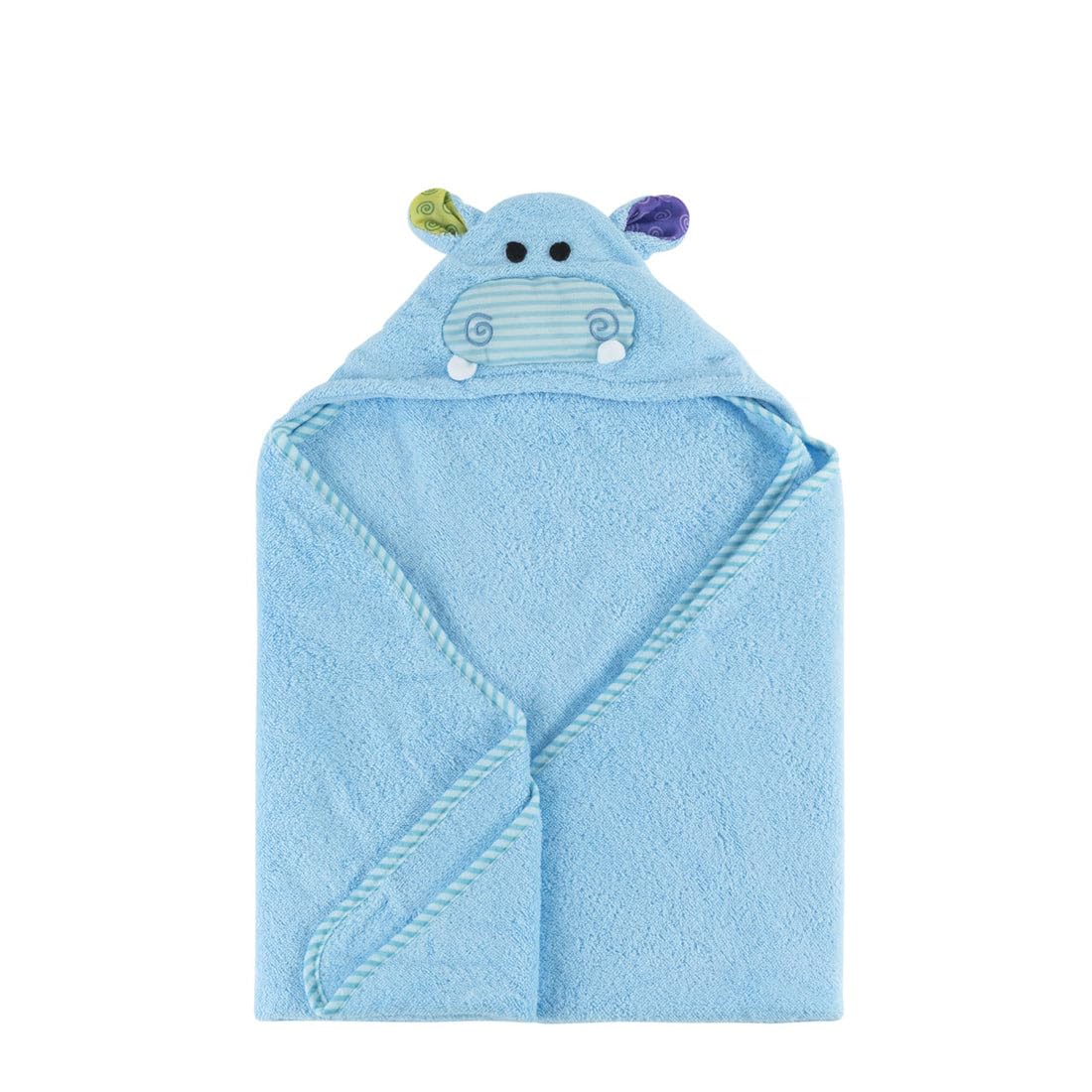 Zoocchini 100 Percent Cotton Baby Hooded Towel, Henry the Hippo