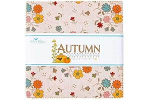 RILEY BLAKE DESIGNS Autumn Riley Blake 5-inch Stacker, 42 Precut Fabric Quilt Squares by Lori Holt, Assorted