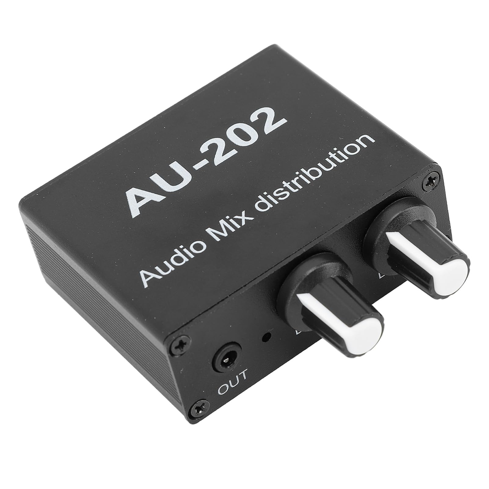 Stereo Mixer, 2 in 2 Out Small Sound Mixer With 3.5mm Interface, Low Noise, Compatible With DVD CD Sound Cards Headphone Speakers Subwoofer