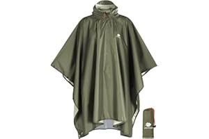 ANYOO Hooded Rain Poncho for Adults Waterproof Lightweight Rain Coat for Men Women Reusable Rain Jacket for Emergency Outdoor