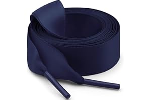 WEGOODZF Flat Satin Ribbon Shoelaces: 2cm Wide Silk Shoe Laces for Women -2 Pair
