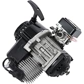 JDCEREN 2-Stroke Racing Engine Motor 49CC Engine Motor Single Cylinder Air-Cooled for Pocket Bike, Mini Dirt Bike, ATV &amp; Scooter