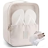 JEWYOCO Shoe Bags for Travel, Holds 3 Pair of Shoes for Travel Luggage Accessories Portable Shoes Pouch and Daily Use Storage Pouch with Handle and 3 Dust bags