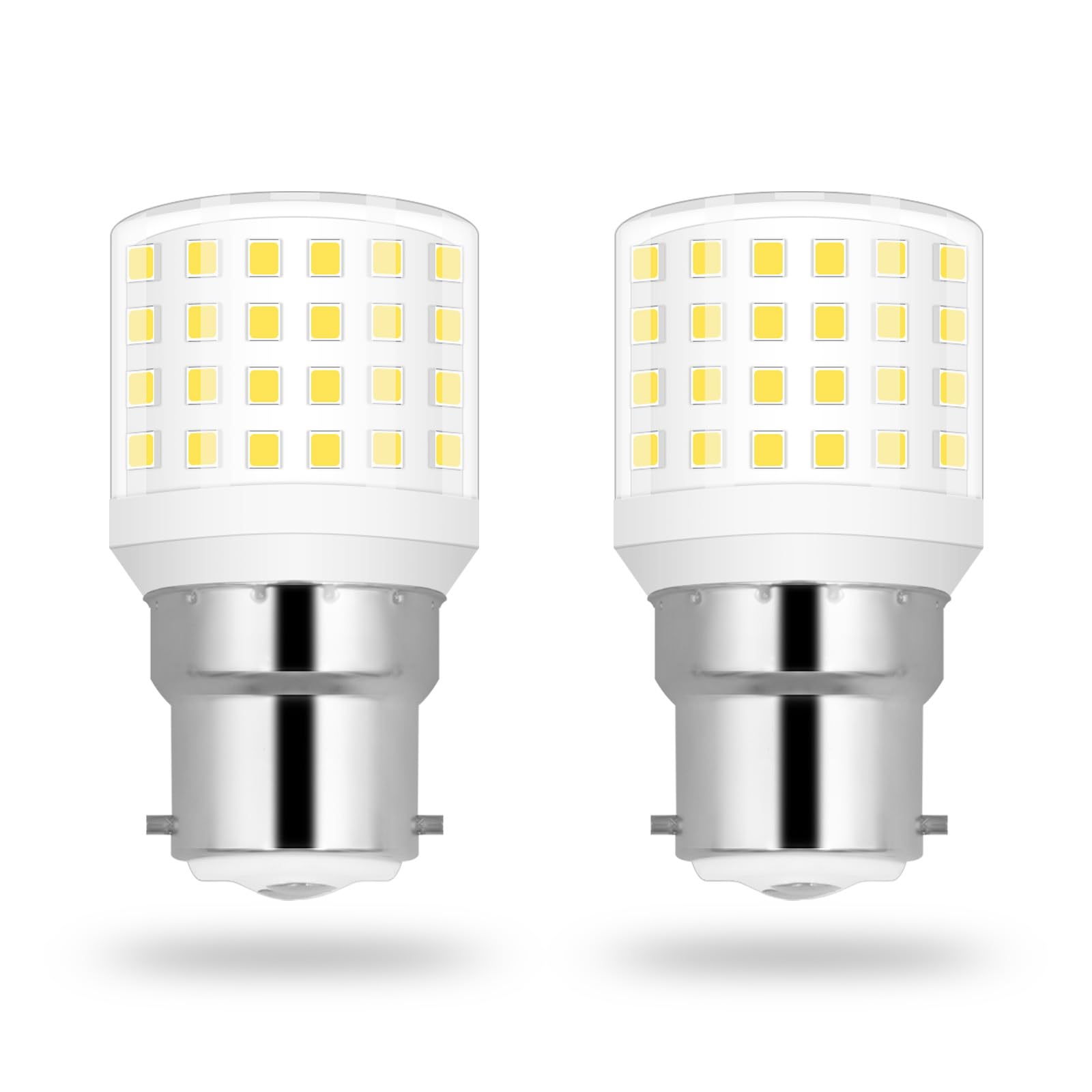 BROLSKUN B22 LED 40W Bayonet Light Bulb Daylight White 4W LED Corn Small Size Compact for Bayonet Fitting Desk Lamp Energy Saving 610LM Not-Dimmable 2-Pack