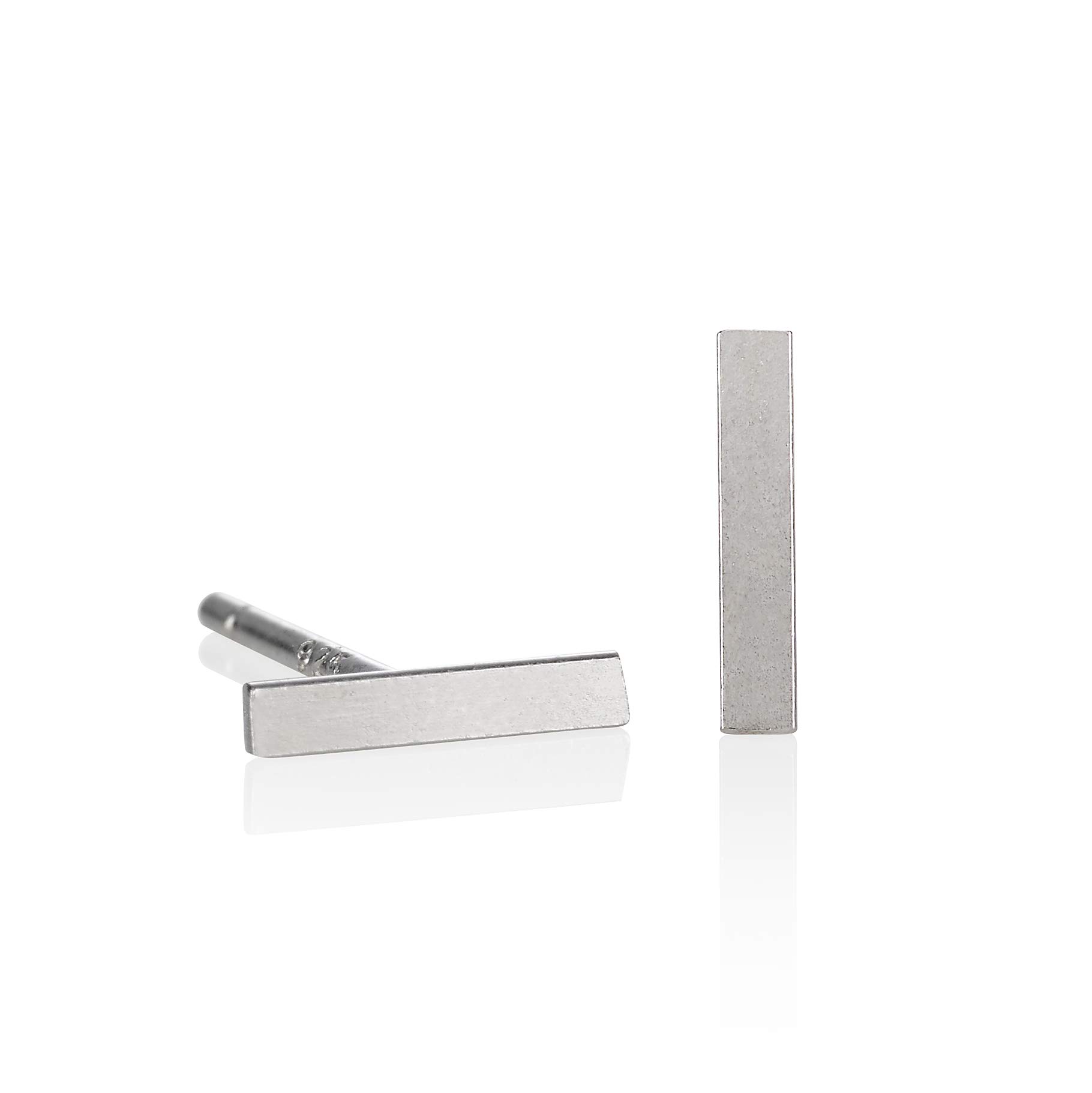 ZAVANA T Bar Silver Earrings for Women. Dainty 925 Sterling Silver Stud Earrings for Women