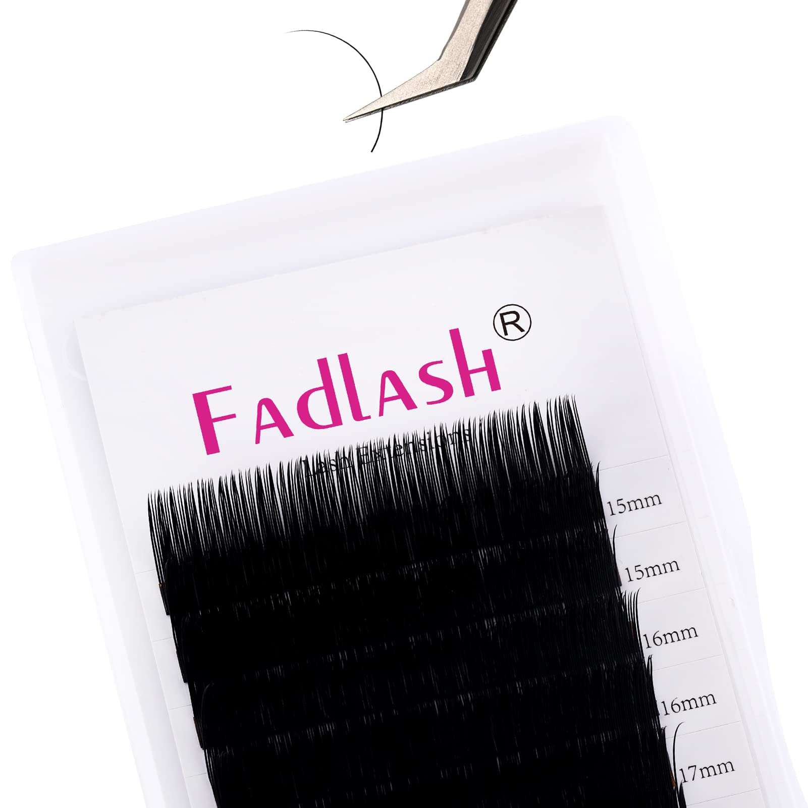 Eyelash Extensions 0.15mm C Curl Mix 15-20mm Fadlash Classic Lash Extensions 1:1 Individual Classic Eyelashes Black Matte Single Lashes Extension Professional