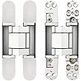 Alamic Concealed Door Hinges Heavy Duty Invisible Hidden Hinges 3-D Adjustable - 1 Pair