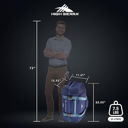 High Sierra 22” Wheeled Rolling Duffle Bag, Lightweight and