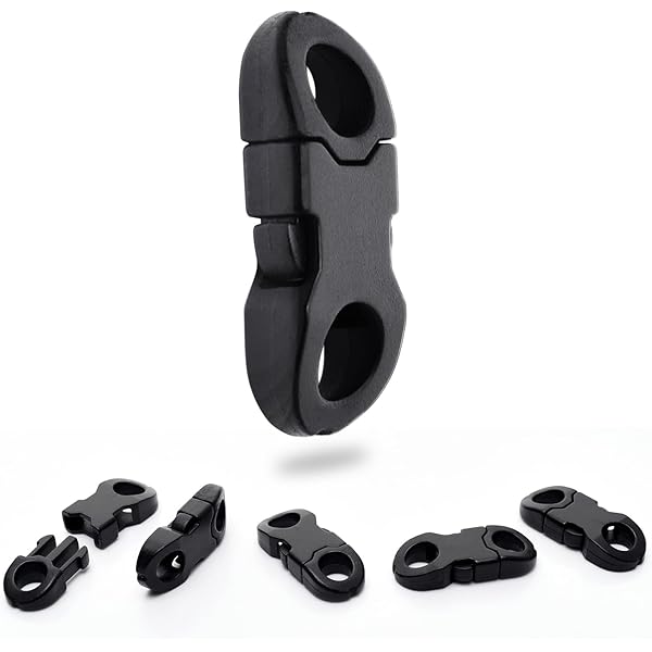 SGERUFZ Set De 30 Hebillas De Plástico Resistente Para Cintas De 10 Mm, Cierres De Clip Para Collares De Perros Y Gatos, Pulseras Paracord, Hebillas Para Mochilas (29x15x5 Mm) (Negro