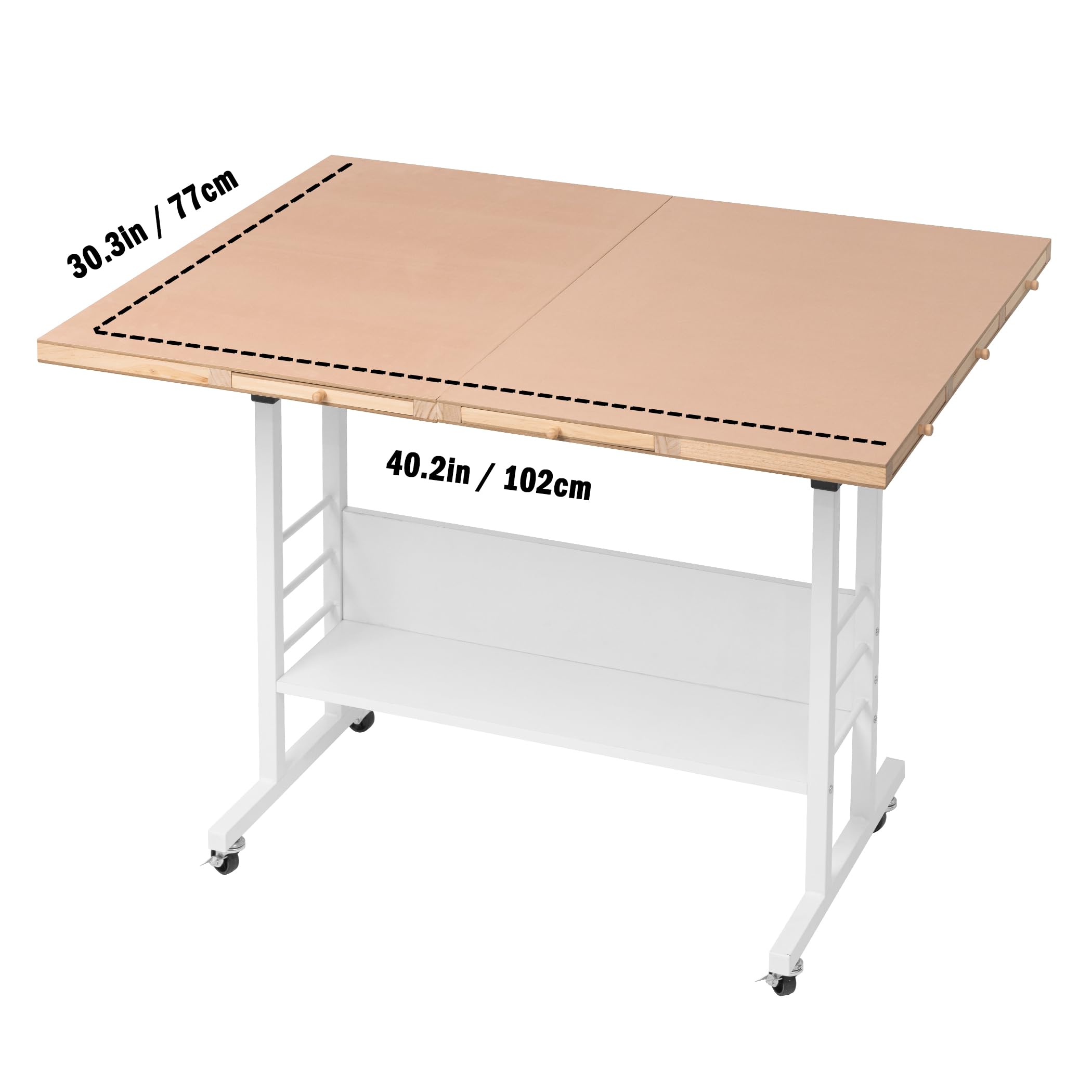 Tektalk 2000 Piece Foldable Puzzle Board with Height Adjustment, Jigsaw Puzzle Table with 2 Felt Cover & 8 Sorting Trays/Drawers, Puzzle Easel with Legs, Enclosed with 4 Roller Wheels (White)