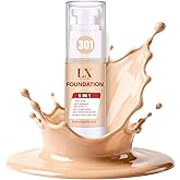 LXSKN 6-in-1 Makeup Infused with 1% Hyaluronic Acid- Matte + Poreless Liquid Foundation For A Glowing & Soft-Focus Look, Suitable for All Skin Types (301 Medium, Moisturizing Foundation)