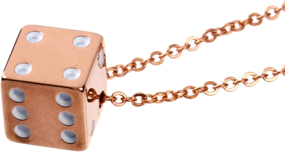 Amazon Sakuto ネックレス メンズ サイコロ ステンレス シンプルブラック シルバー ゴールド レディース ダイス ピンクゴールド ネックレス 通販