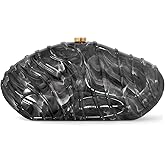 Acrylic Clutch Purse for Women Evening Bag, Irregular Shell Acrylic Purse Box Clutch with Chain for Party Wedding Prom
