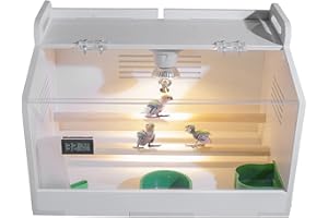 WIONBE Intelligent Brooder Box 4 Suit,15-30 Newborns Chicks Birds Parakeet Incubators Breeding Heater Box Built-in Chicken Perch and Chicken Feeder/Chicken Waterer