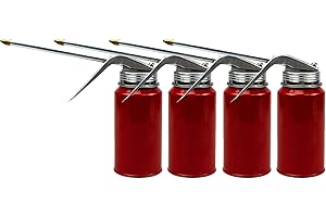 lygchii 4 Pcs Hand Pump Oiler Can, 200ml Gun Oil Spray Can, Metal Pump Oil Can for Home Auto Motorcycles Bike Car Applications