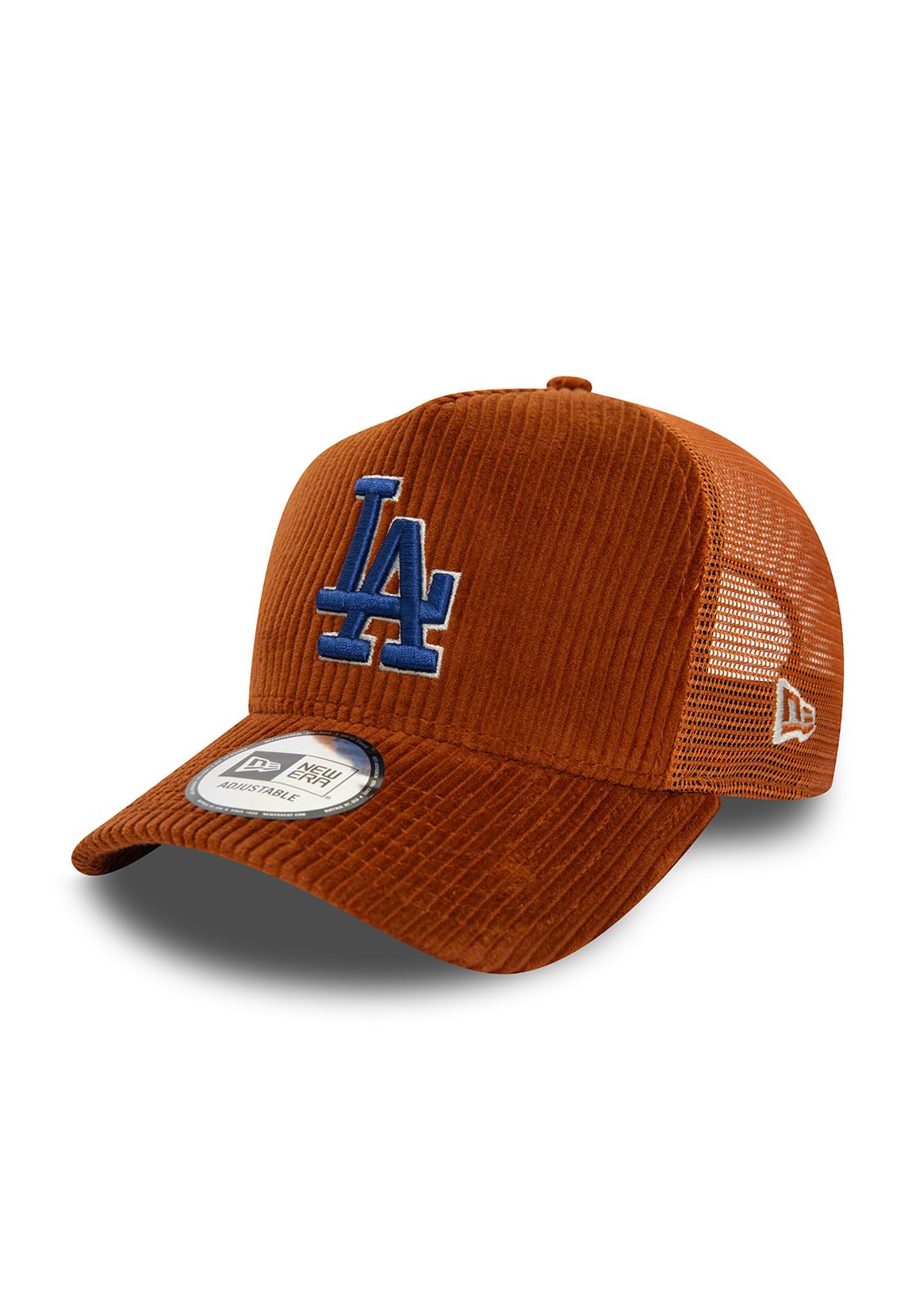 New Era MLB Corduroy Dodgers Trucker CapEra Women/Men - Curved Brim Cap Baseball mesh Snapback, with Peak, Peak Autumn Summer Spring Winter All-Season - One Size Light Brown