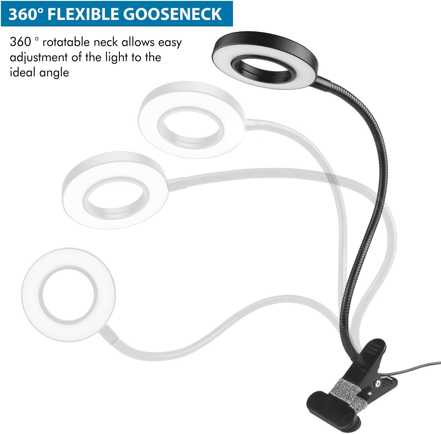 Clip on Light Reading Lights - iVict 24 LED USB Book Clamp Light with 3 Color Modes, 10 Brightness Dimmer and Auto Off Timer, Eye Protection Kids Desk Lamp, 360 ° Flexible Gooseneck Bed Night Light: Home Improvement
