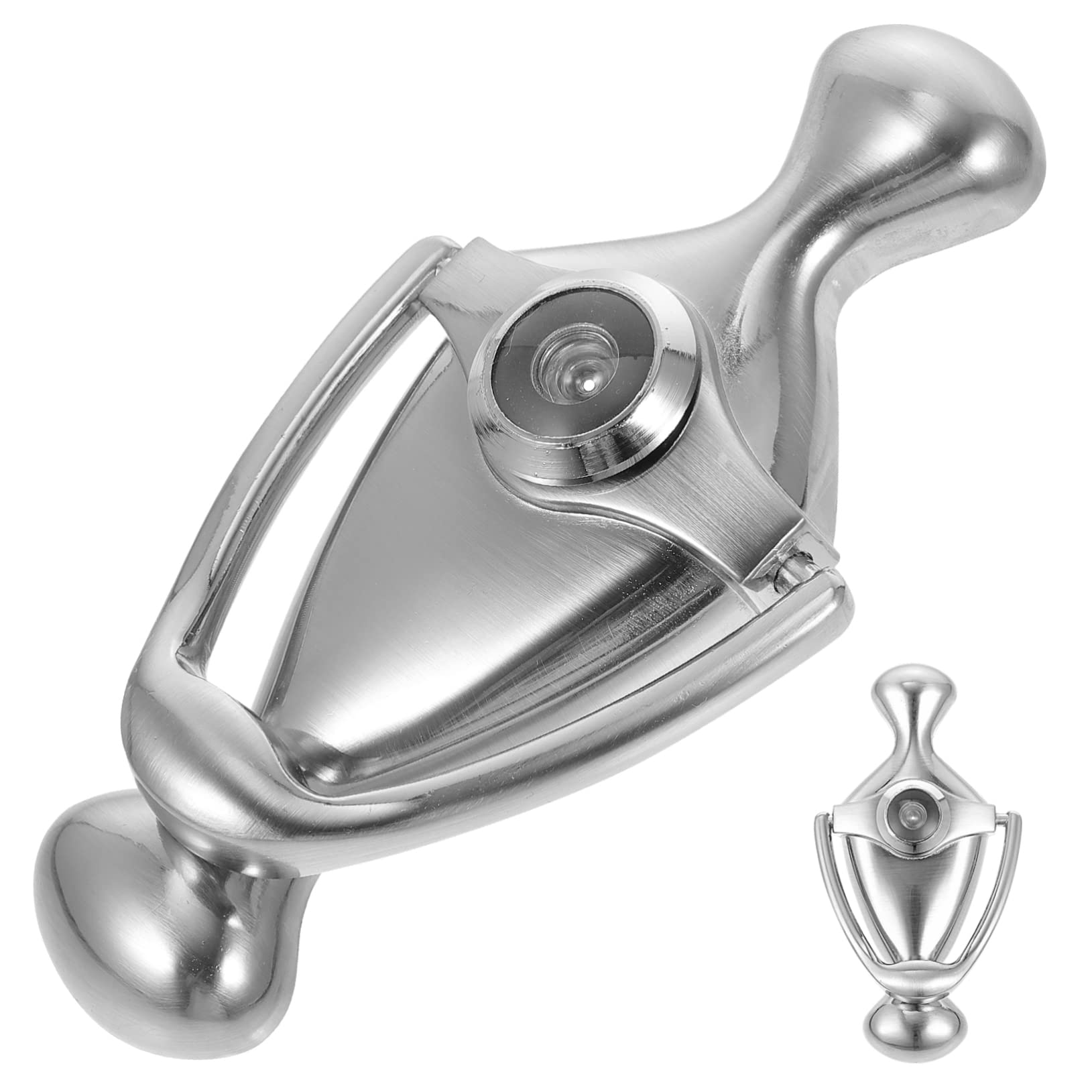 KONTONTY Front Door Knocker with Peephole and Viewer Zinc Alloy Door Knocker for Home Security Easy Installation Ergonomic Grip Design