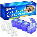 FUMAN Stop Snoring Naturally And Ease Breathing!Perfect Premium Anti Snore Nose Vents Sleep Aid Device，Fit Snoring Remedy For Men Or Women, Works Fast,Includes 4 Size + 4 Travel Case … (1 Blue)