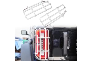 POETRYXIAO Tail Light Cover Guard for 2021-2023 Ford Bronco(Not Fits Bronco Sport), Stylish Off-road Style Taillight Trim,Rear Light Lamps Guards for Bronco Accessories(White)