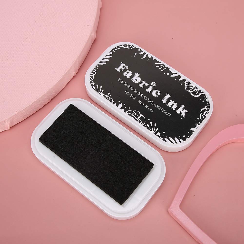 Ink Pads for Stamping, Fabric Ink Pads for Stamping Clothing Permanent, Restore Style Sponge Colored Ink Pad DIY Accessories for Rubber Stamp Paper Cloth (BD-282 Pure Black)