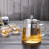 WBTY Glass Teapot Stainless Steel Infuser High Temp Resistant Loose Leaf Tea view 6