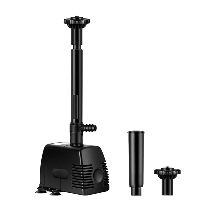 YAOBLUESEA 800L/h 16W Garten Springbrunnenpumpe Teichpumpe Wasserspielpumpe Bachlaufpumpe Wasserpumpe Fontäne