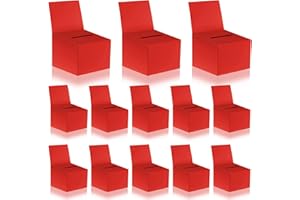 zzhxkjhky 12 Pcs Modern Raffle Boxes, Cardboard Ballot Boxes with Slot for Ticket, 6.5 x 4.5 x 4.5 Inch, Red, 12 PCS