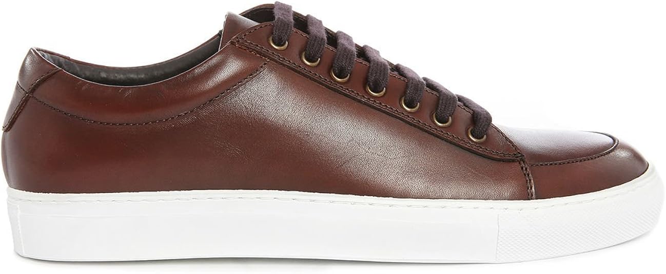 cognac leather sneakers