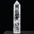 Runyangshi Large Clear Quartz Crystal Tower 7"-7.8"(18-20cm) Natural Faceted Prism Crystal Wand 6 Faceted Reiki Chakra Crystal and Healing Stones Single Crystal Point