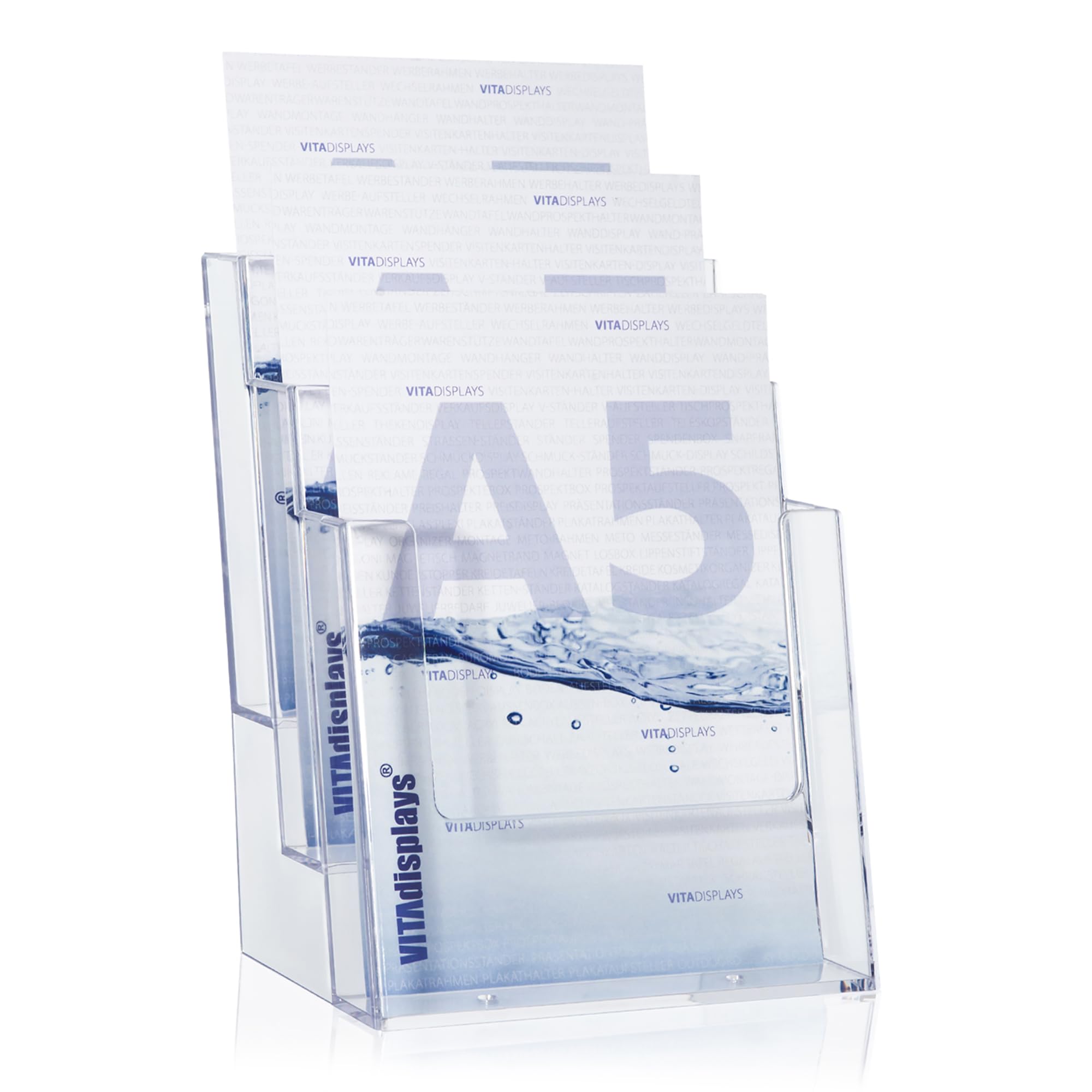 taymar 3C160 Leaflet Stands 3 Compartments for Brochures in A5 (Pack of 2)