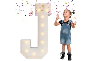 MERRY MOSAICS 3FT Marquee Light Up Letters, Large Marquee Letters, Mosaic Balloon Frame Letters Big Letters for Engagement Wedding Decorations Birthday Party Backdrop Decor, Balloon Arch Kit Letter J
