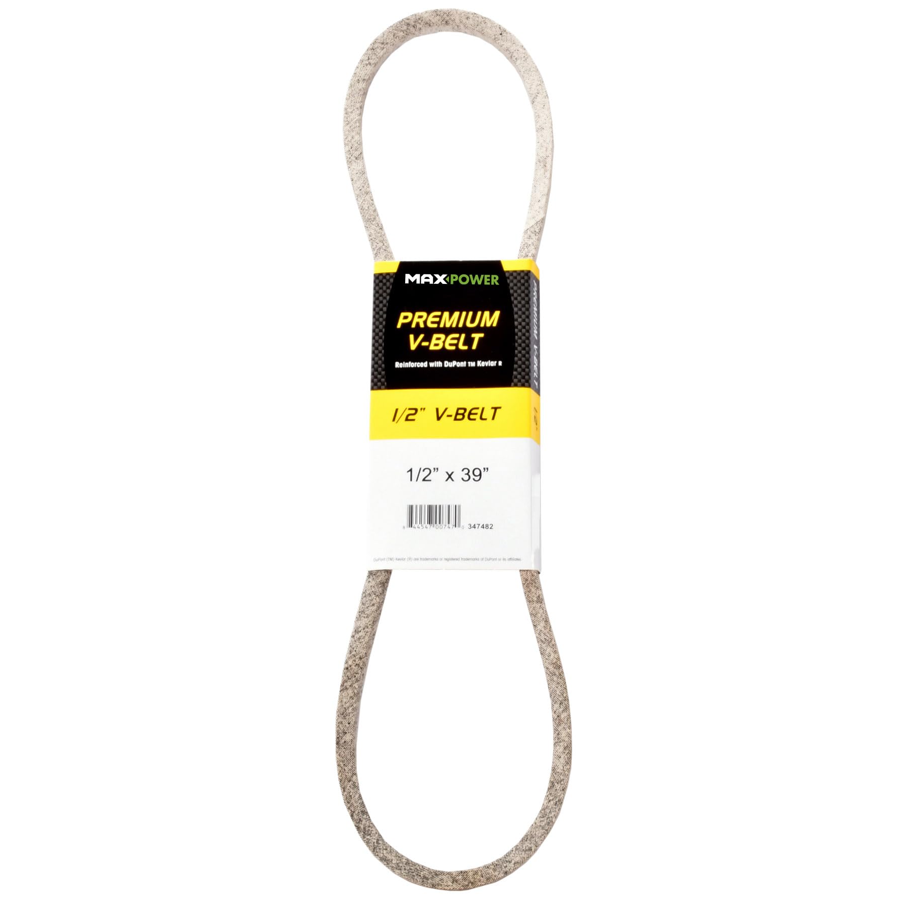 Maxpower 347482 Premium Belt Reinforced with Kevlar Fiber Cords, 1/2" x 39"