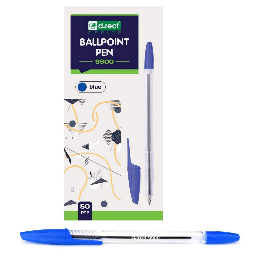 D.RECT 9900 Ballpoint Pens Blue Pack of 50