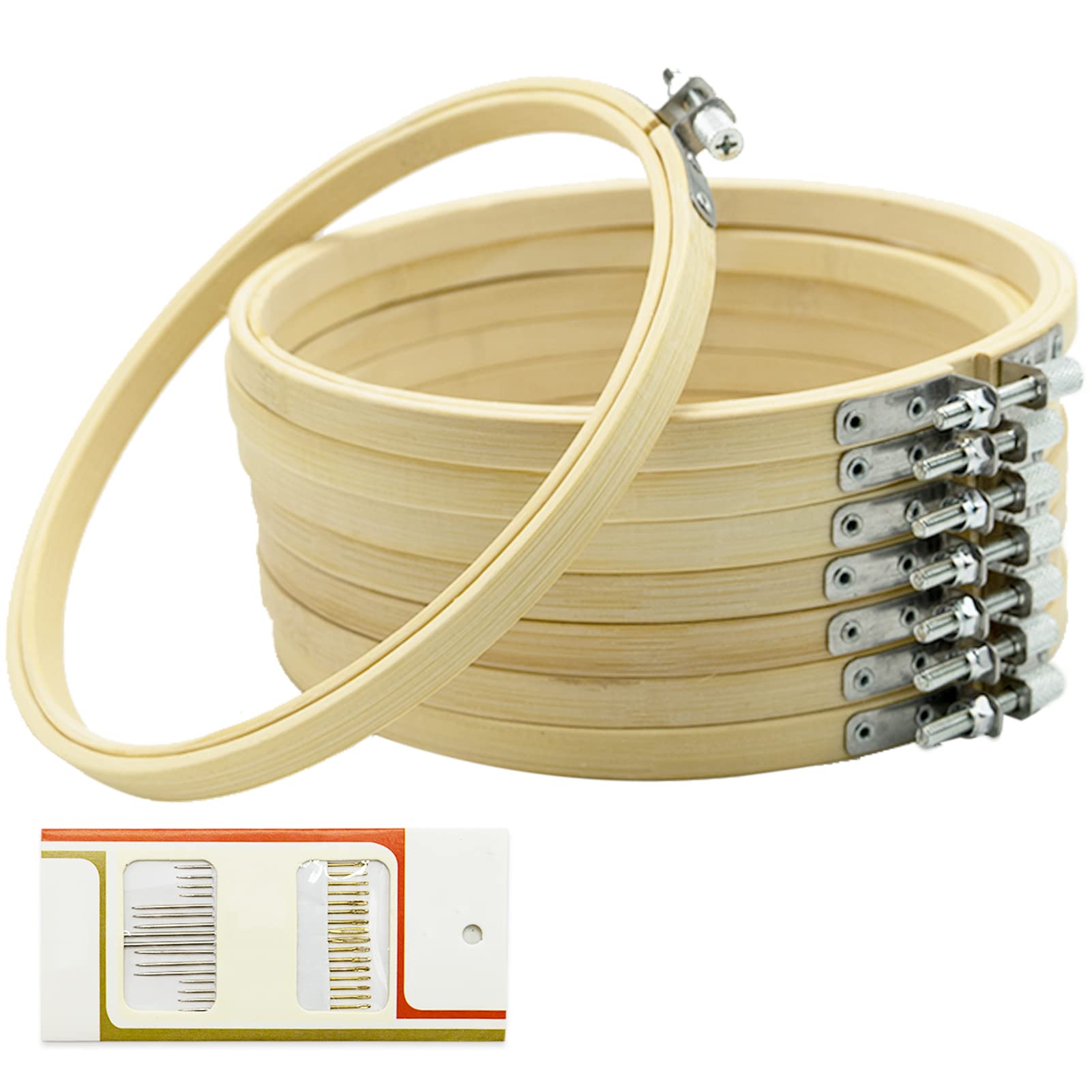 8 Pack 6 inch Mini Bamboo Circle,Embroidery Hoop Cross Stitch Hoop Ring for DIY Art Craft Handy Sewing