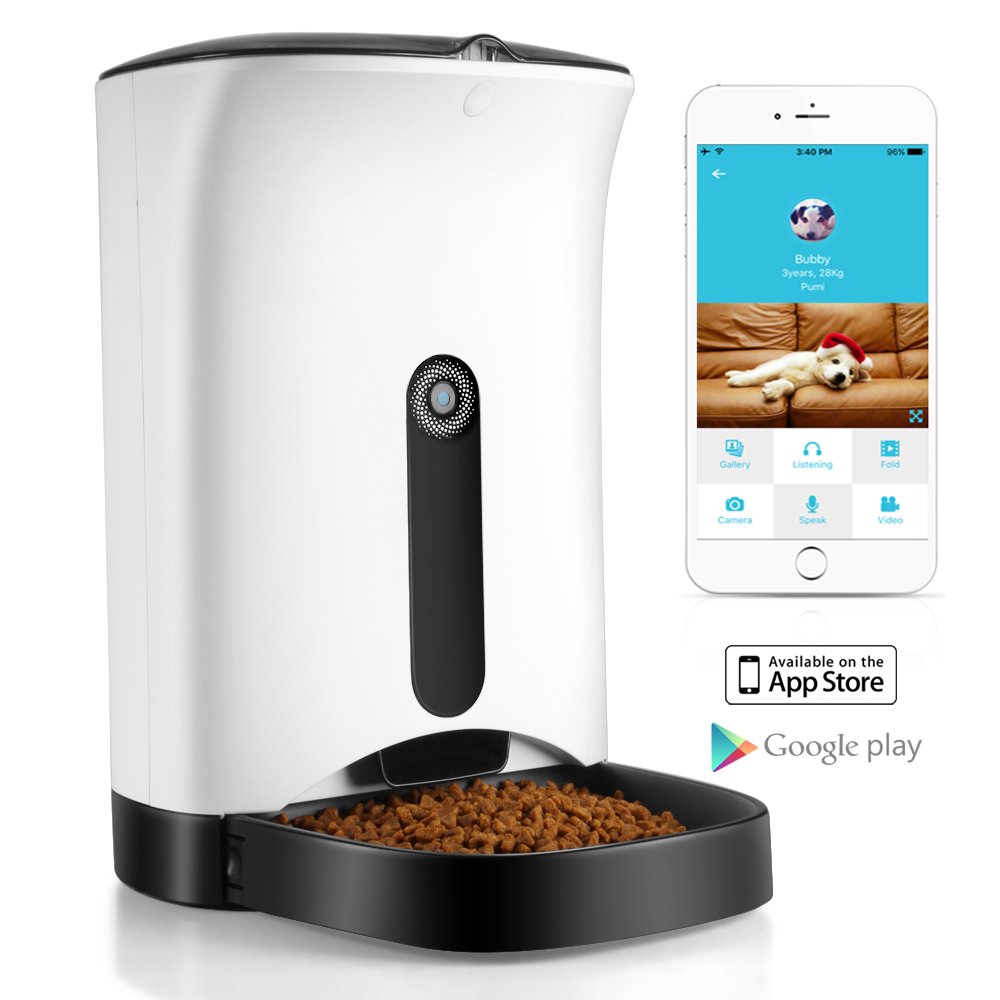 Buy Flexzion Automatic Pet Feeder for Cat Dog Animal w/Wifi App for iOS