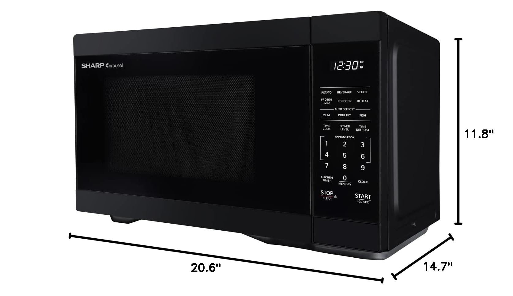 SHARP ZSMC1161HB Countertop Microwave Oven with Removable 12.4