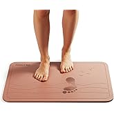 Homerz Stone Bath Mat – Premium Diatomaceous Earth Bath Mat, Rock Absorbent Bath Mats for Bathroom, Modern Stone Drying Mat, Shower Mat Outside Shower, Tapetes para Baño 23.6"x15.3" Pink