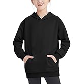 EXARUS Girls Sweatshirts Cropped/Oversized Hoodie Pullover Long Sleeve with Pocket Casual School for Kids 6-14Y