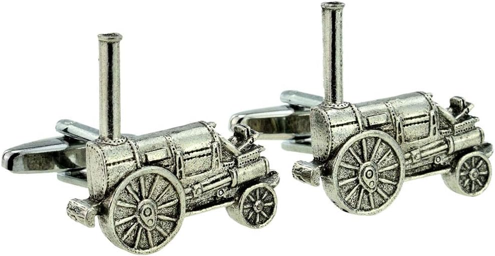Cadogan GiftsEnglish Made Pewter Stephensons Rocket Steam Train Cufflinks Presented in a Box
