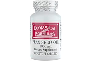 Ecological Formulas Organic Flax Seed Oil 1000 Mg, White, 90 Count