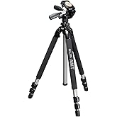 SLIK PRO 700 DX Tripod with 700DX 3-Way Head, Titanium - 75" Max Height | Folds Down to a Compact 29.9 Inches and Adjusts to a Minimum Height of Just 16.1 Inches for Versatile Low-Angle Shooting