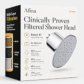 Afina Filtered Shower Head, High Pressure Rainfall (Chrome) | KDF-55 Shower Filter &amp; Water Filter Showerhead for Hard Water, Reduces Chlorine for Softer Skin &amp; Hair